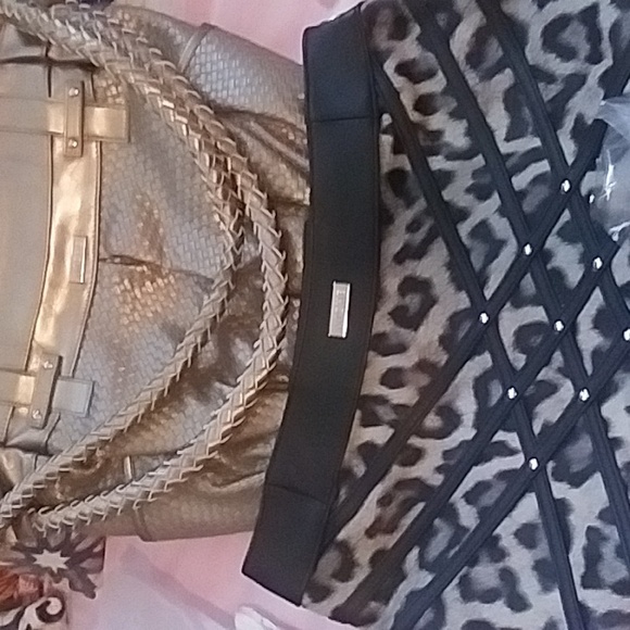 Miche demi base  golden bronze shell leopard shell long crossbody strap+braided - Picture 16 of 16